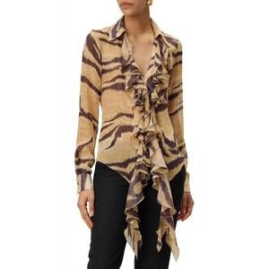 NEW RONNY KOBO ditta top in black tan multi